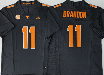 Custom Faizon Brandon #11 Tennessee Volunteers Orange White Black Gray Limited Football Jersey -All Stitched