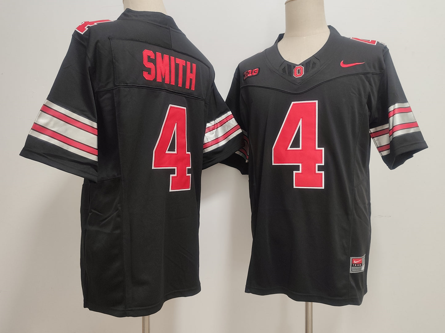 Men's Ohio State Buckeyes #4 Jeremiah Smith White Red Black Vapor Jersey -All Stitched