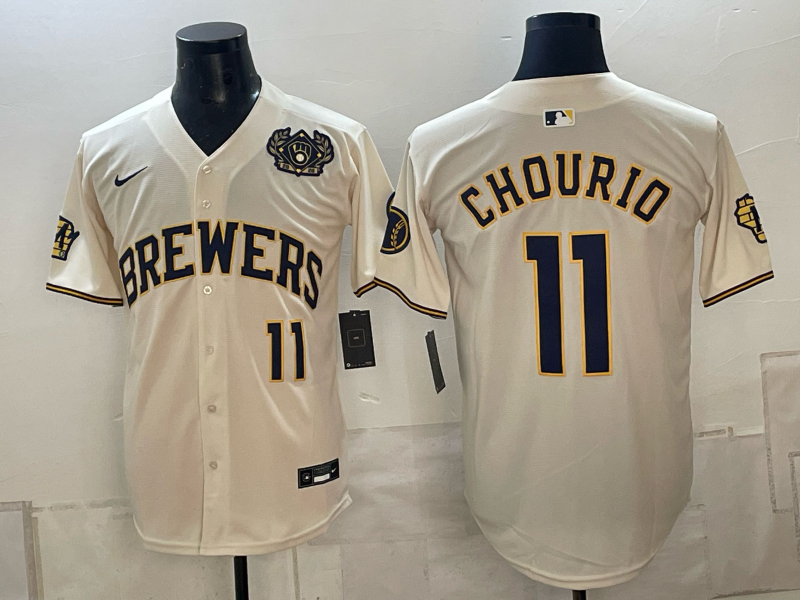 Custom Jackson Chourio 2026 World Series Cream Baseball Jersey -All Stitched