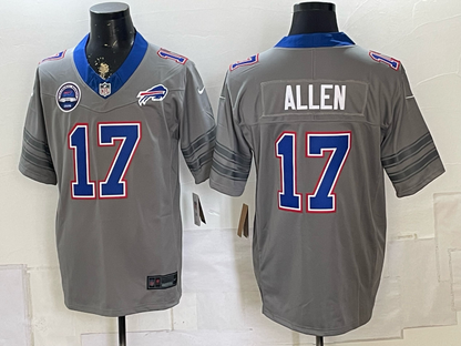 Custom Josh Allen Bills Gold Black Gray Split Limited Jersey -All Stitched
