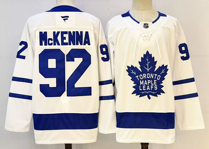 Custom Gavin McKenna Maple Leafs Home Blue White Alternate Black Hockey Jersey -All Stitched