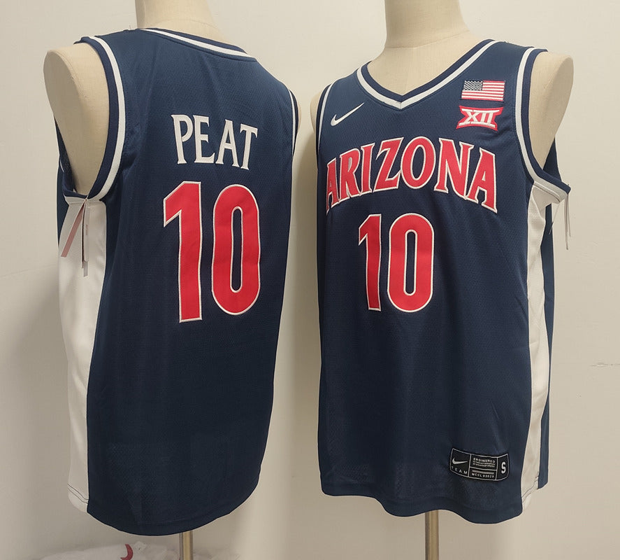 Custom Koa Peat #10 Arizona Wildcats Navy White Basketball Jersey -All Stitched
