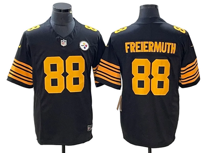 Custom Steelers Alternate Black Football Vapor Limited Jersey - All Stitched