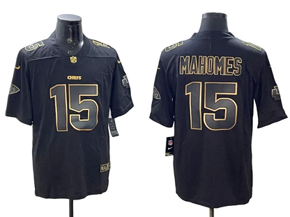 Custom Patrick Mahomes Gold Black Red Limited Football Jersey -All Stitched