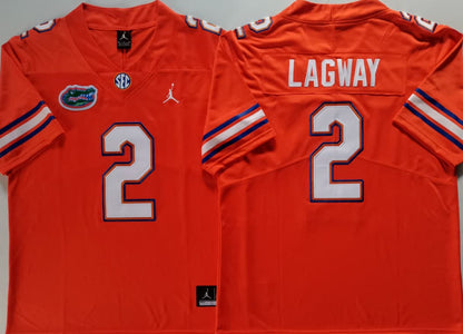 Men's DJ Lagway Vapor Jersey #2 Florida Gators White Royal Orange Black Football Jersey -All Stitched