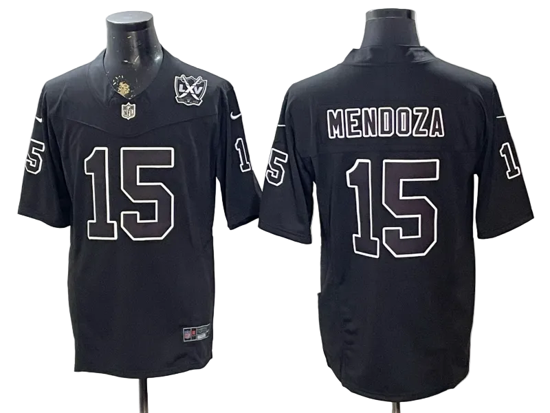Custom Fernando Mendoza Raiders Black Gold Limited Football Jersey -All Stitched