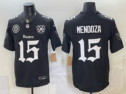Custom Fernando Mendoza Raiders Black White Mexico Limited Baseball Jersey -All Stitched