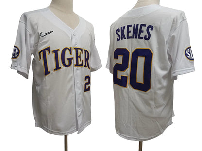 Custom Paul Skenes #20 LSU Tigers Gold White Purple Limited Baseball Jersey -All Stitched