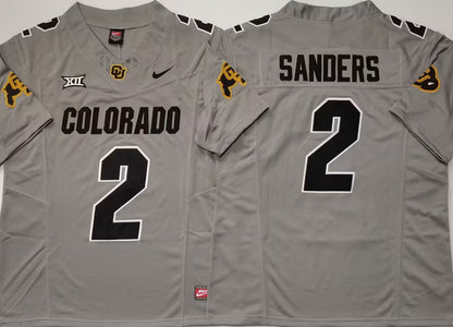 Men's Shedeur Sanders White Vapor Jersey #2 Black Gray Gold Colorado Buffaloes -All Stitched