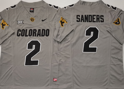 Custom Shedeur Sanders #2 Colorado Buffaloes White Gray Black Gold Limited Football Jersey -All Stitched