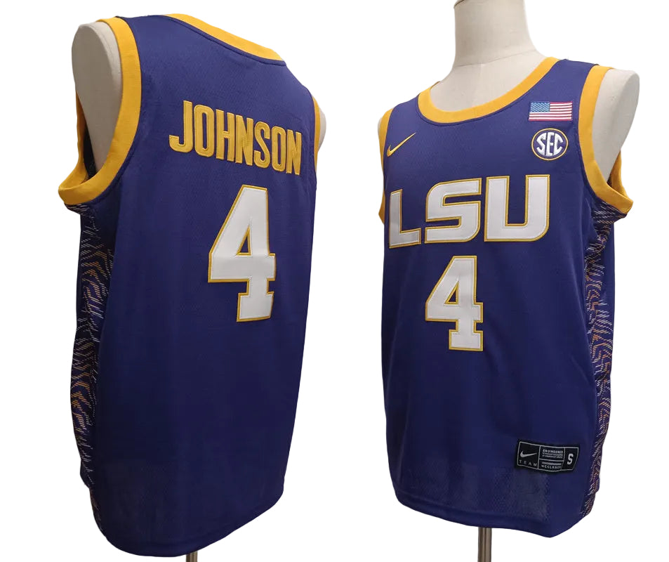 Custom Flau'jae Johnson #4 LSU Tigers Purple Limited Basketball Jersey -All Stitched