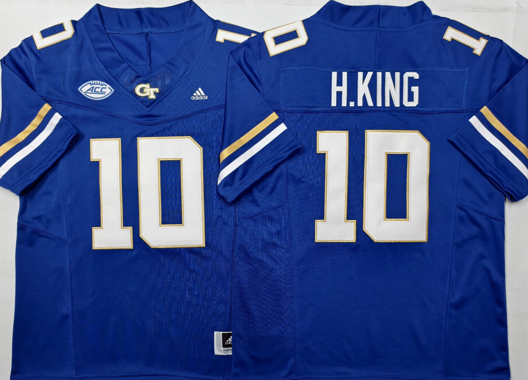 Custom Haynes King #10 Georgia Tech Yellow Jackets Navy Gold White Black Limited Football Jersey -All Stitched