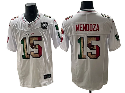 Custom Fernando Mendoza Raiders Black White Mexico Limited Football Jersey -All Stitched