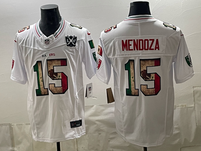 Custom Fernando Mendoza Raiders Black White Mexico Limited Baseball Jersey -All Stitched