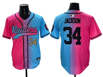 Custom Ashton Jeanty Las Vegas Raiders LOGO Split Limited Baseball Jersey -All Stitched