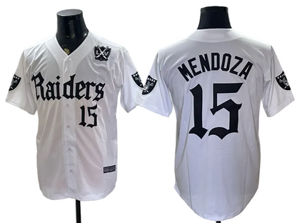 Custom Fernando Mendoza Raiders Black White Gray 250 USA Limited Baseball Jersey -All Stitched