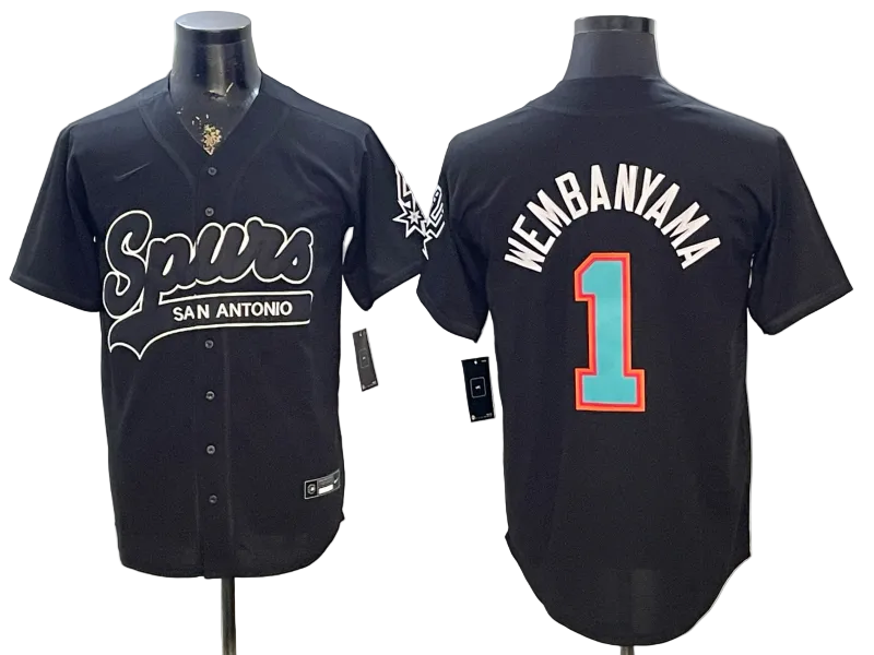 2026 Victor Wembanyama San Antonio Spurs Baseball Jersey -All Stitched