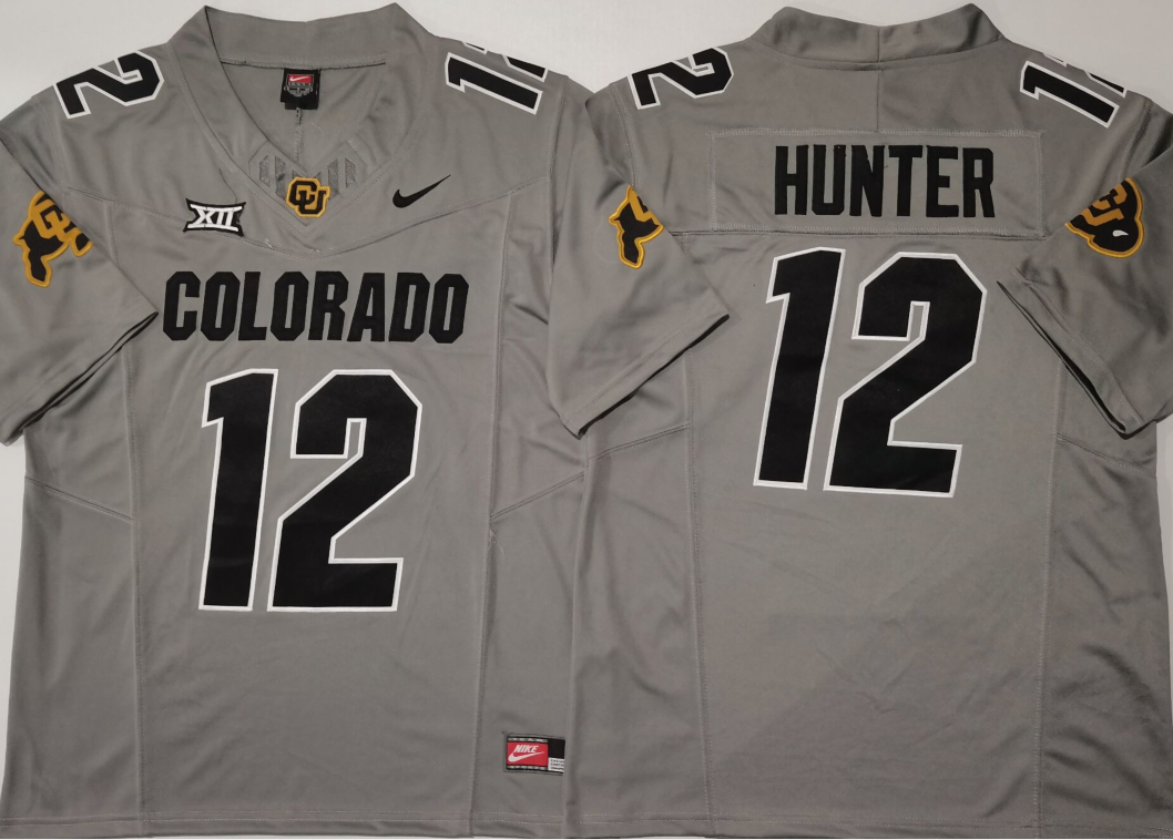 Custom Travis Hunter #12 Colorado Buffaloes White Gray Black Gold Limited Football Jersey -All Stitched