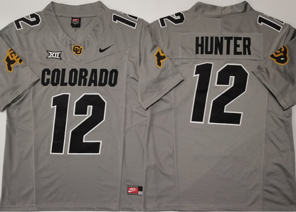 Custom Travis Hunter #12 Colorado Buffaloes White Gray Black Gold Limited Football Jersey -All Stitched