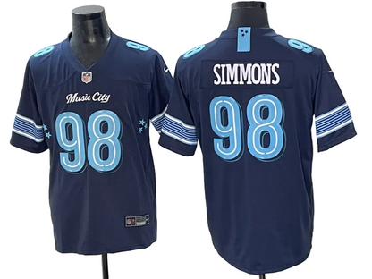 Custom Titans 2026 Rivalries Collection Navy Limited Football Jersey -All Stitched