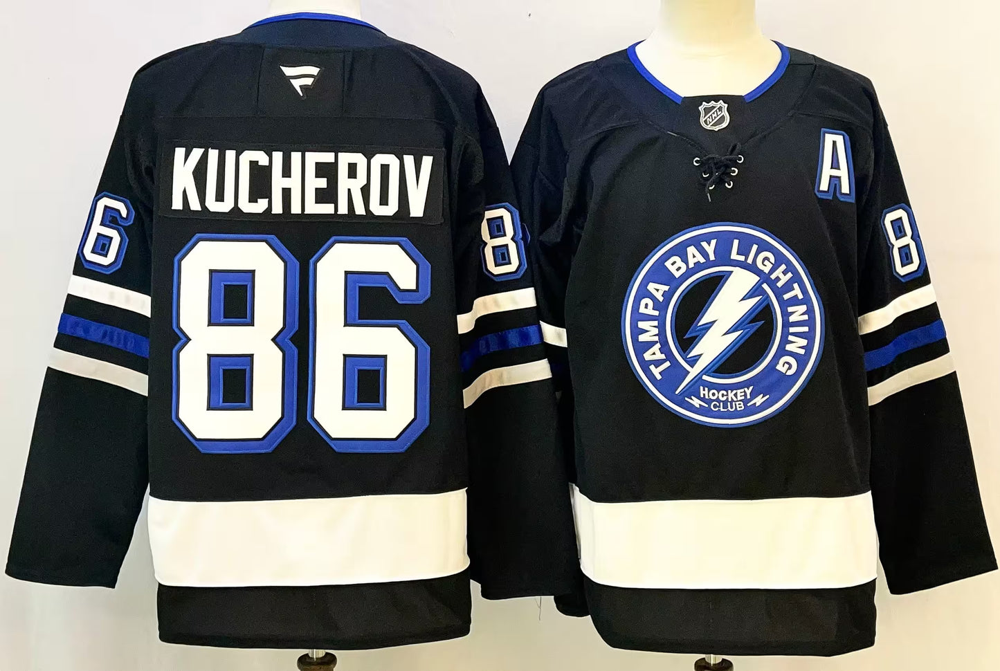 Custom 2026 Lightning Black Alternate Premium All Stitched Hockey Jersey