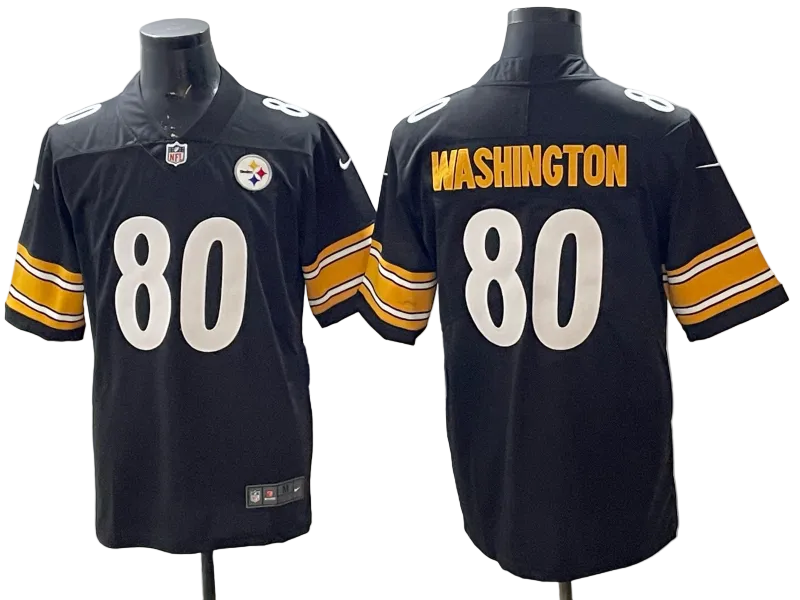 Custom Steelers Black Football Limited Jersey - All Stitched