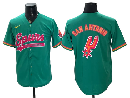 2026 Victor Wembanyama San Antonio Spurs Baseball Jersey -All Stitched