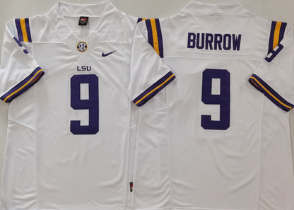 Men's Joe Burrow #9 LSU Tigers Vapor Purple White Football Jersey -All Stitched