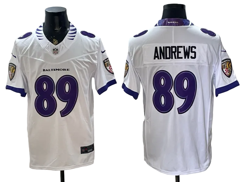 Custom Mark Andrews White Black Purple Alternate Limited Football Jersey -All Stitched