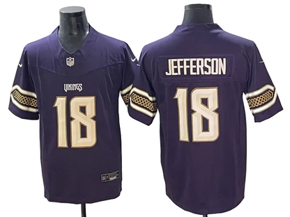 Custom Justin Jefferson Purple 2026 Rivalries Limited Football Jersey -All Stitched