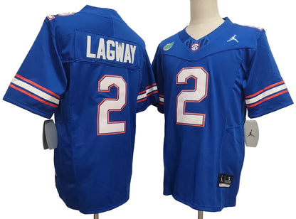 Custom DJ Lagway #2 Florida Gators Royal White Black Limited Football Jersey -All Stitched