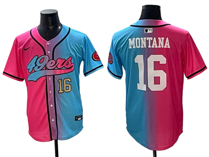 Custom San Francisco 49ers LOGO Split Limited Baseball Jersey -All Stitched