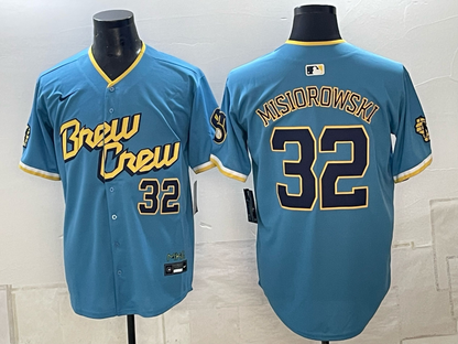 Custom Jacob Misiorowski 2026 World Series Powder Blue Baseball Jersey -All Stitched