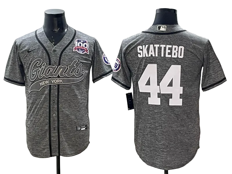 Custom Cam Skattebo Jaxson Dart Giants Gray Camo Royal Stitched Baseball Jersey -All Stitched