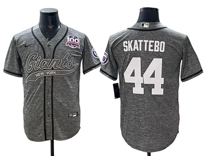 Custom Cam Skattebo Jaxson Dart Giants Gray Camo Royal Stitched Baseball Jersey -All Stitched