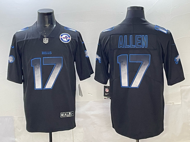 Custom Josh Allen Bills Gold Black Gray Split Limited Jersey -All Stitched