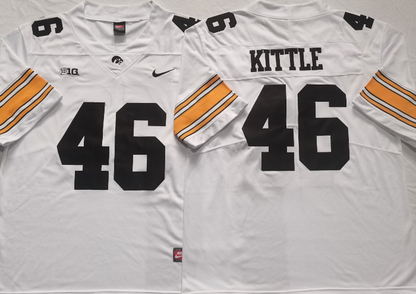 Custom George Kittle #46 Iowa Hawkeyes Black Gold White Limited Football Jersey -All Stitched