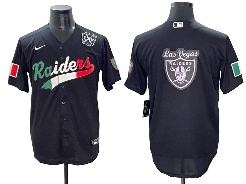 Custom Ashton Jeanty Las Vegas Raiders LOGO Mexico White Black Gray Limited Baseball Jersey -All Stitched