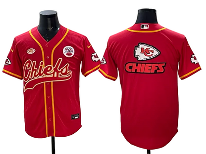 Custom Patrick Mahomes Chiefs Red Stitched Baseball Jersey -All Stitched