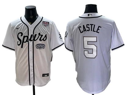 2026 Stephon Castle Dylan Harper De'Aaron Fox Victor Wembanyama San Antonio Spurs Baseball Jersey -All Stitched