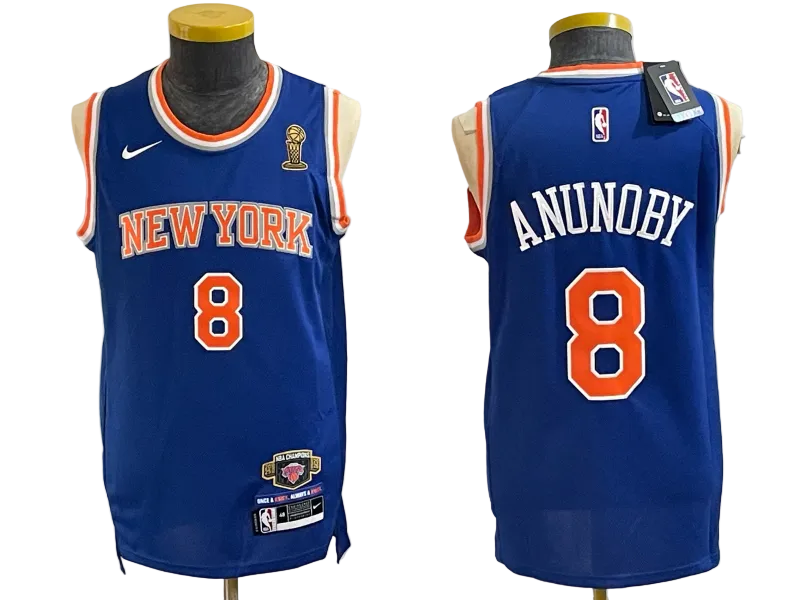 2026 OG Anunoby Jalen Brunson Josh Hart Karl-Anthony Towns Jose Alvarado Black Gold Baskeball Jersey -All Stitched