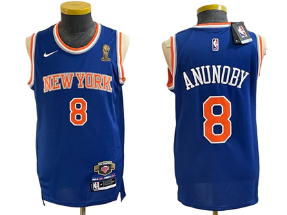 2026 OG Anunoby Jalen Brunson Josh Hart Karl-Anthony Towns Jose Alvarado Black Gold Baskeball Jersey -All Stitched