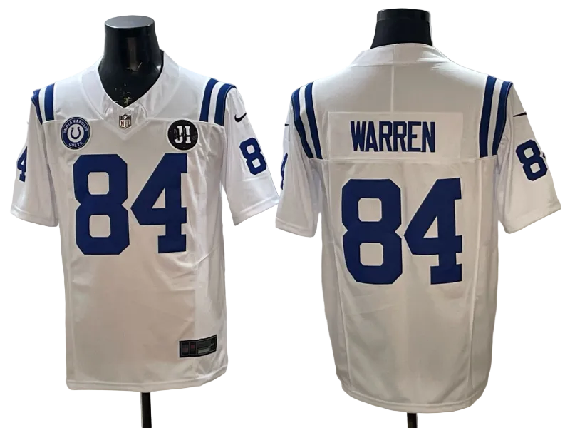 Custom Tyler Warren Royal White Limited Football Jersey -All Stitched