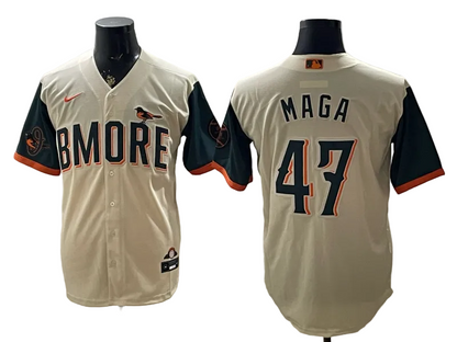 Custom Orioles Cream 2026 City Connect Stadium Jersey - All Stitched