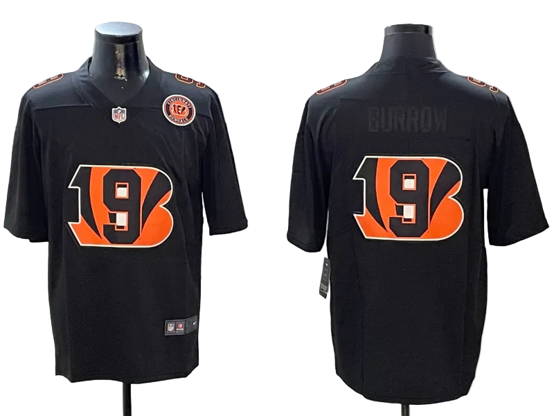 Custom Joe Burrow Black White Gray Split 2026 Salute to Service Limited Football Jersey -All Stitched