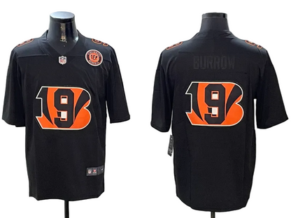 Custom Joe Burrow Black White Gray Split 2026 Salute to Service Limited Football Jersey -All Stitched