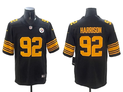Custom Steelers Alternate Black Football Vapor Limited Jersey - All Stitched