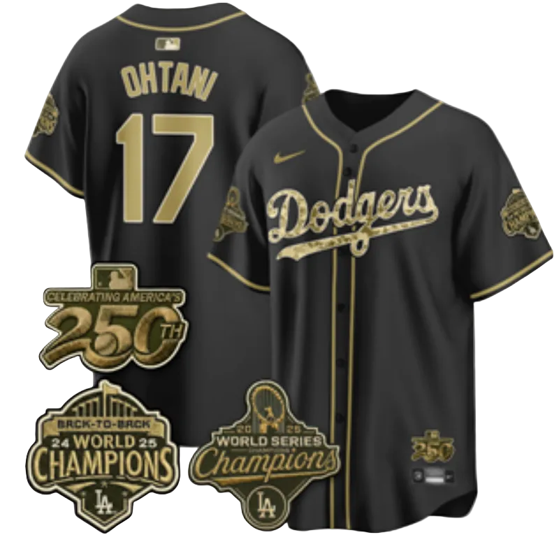 Shohei Ohtani #17 Black Camo 250th World Series Champions Jersey