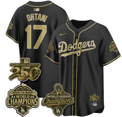 Shohei Ohtani #17 Black Camo 250th World Series Champions Jersey