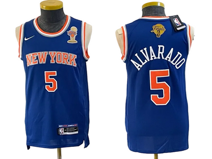 2026 OG Anunoby Jalen Brunson Josh Hart Karl-Anthony Towns Jose Alvarado Black Gold Baskeball Jersey -All Stitched